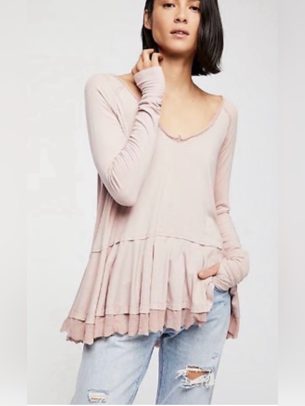 NWT We The Free by Free People Tangerine Tee in Mauve Sz M